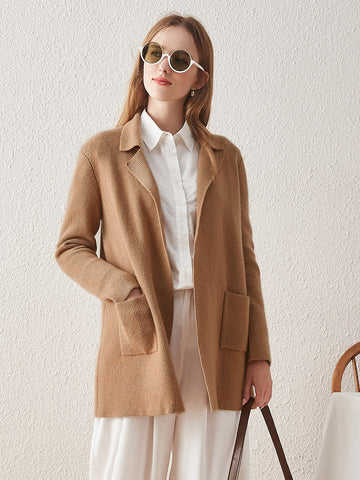 COMOBOCA LIGHT TAN 100% Cashmere Women's versatile and stylish Coat