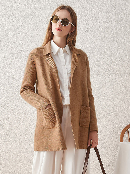 COMOBOCA LIGHT TAN 100% Cashmere Women's versatile and stylish Coat