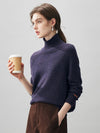 COMOBOCA 100% Cashmere Women's Ribbed Turtleneck Sweater