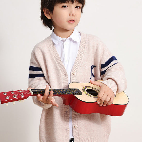 COMOBOCA BEIGE 100% Wool Kids' V-Neck Cardigan