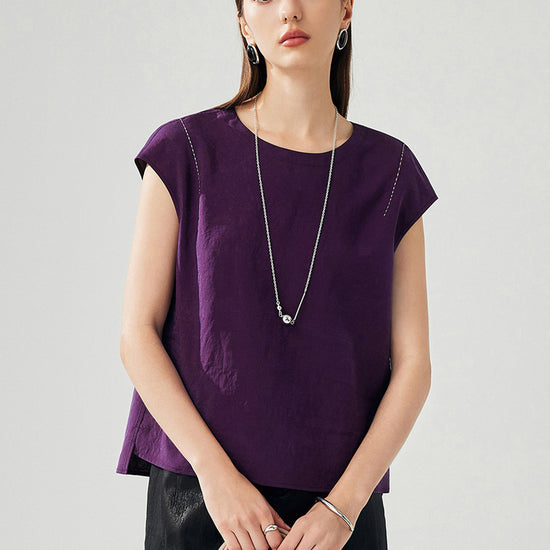 COMOBOCA 100% Mulberry Silk Women's Double Sided T-Shirt