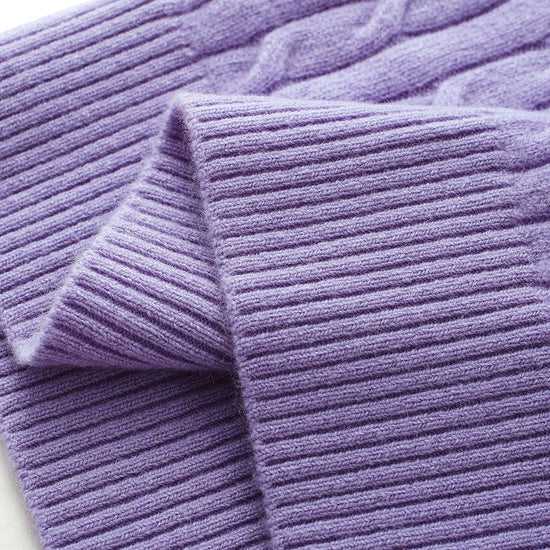 COMOBOCA 100% Wool Kids' Cable Knit Round Neck Sweater Vest