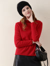 COMOBOCA RED 100% Cashmere Women's Round Neck Knit sweater