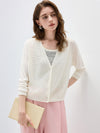 COMOBOCA Women's Ribbed V-Neck Button Cardigan