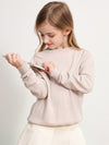 COMOBOCA BEIGE 100% Wool Kids' Round Neck Plain 100% Sweater