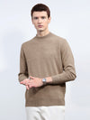 COMOBOCA CAMEL BEIGE 100% Cashmere Men's Mock Neck Knit Sweater