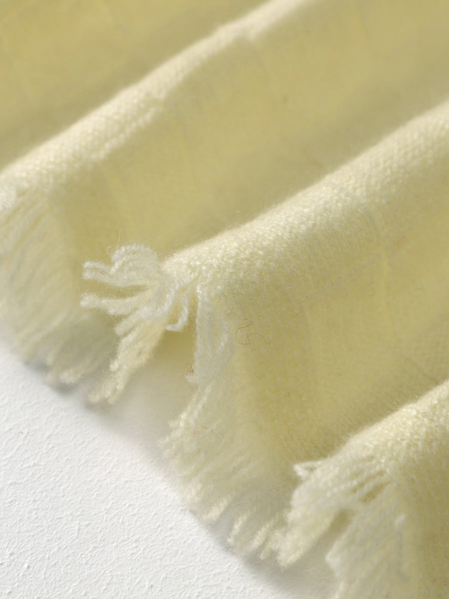COMOBOCA 100% Cashmere Fringe Solid Color Shawl Scarf