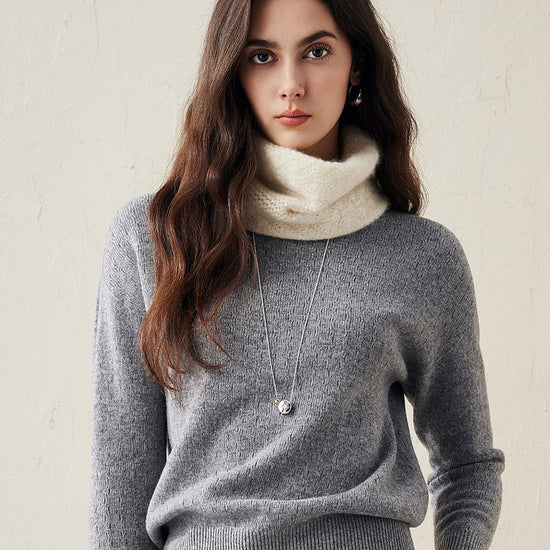 COMOBOCA 100% Cashmere Cozy Knit Cowl Neck Warmer