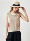 COMOBOCA Camel Women's Faux Layered Look Tank Top