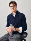 COMOBOCA 100% Cashmere Men's Half Zip Mock Neck Sweater