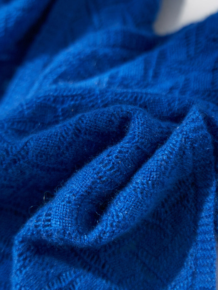 COMOBOCA 100% Cashmere Solid Color Knit Scarf