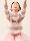 COMOBOCA 100% Wool Kids' Striped Nordic Pattern Knit Sweater