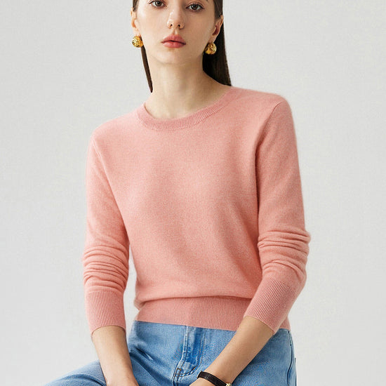 COMOBOCA 100% Cashmere Women's Round Neck Sweater
