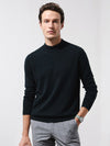 COMOBOCA LIGHT BLACK 100% Cashmere Men's Mock Neck Knit Sweater