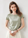 COMOBOCA Earthy Grove Women's Round Neck Knit T-Shirt