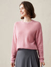 COMOBOCA Pink 100% Cashmere Women's Breathable Mesh Sweater