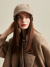 COMOBOCA Camel 100% Cashmere Women's Knit Newsboy Cap