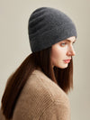 COMOBOCA 100% Cashmere Women's Ribbed Knit Beanie