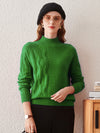 COMOBOCA 100% Cashmere Women's Mock Neck Knit Sweater