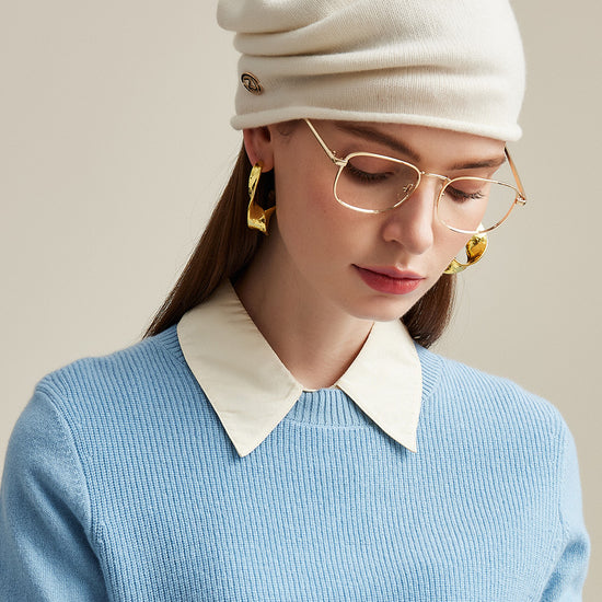 COMOBOCA 100% Cashmere Women's Slouchy Knit Beanie