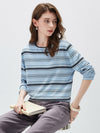 COMOBOCA Women's Striped Back Tie Knit Sweater