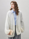 COMOBOCA Women's Mohair Fluffy Open Front Cardigan