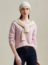COMOBOCA Pink 100% Cashmere Women's Knit Pullover Sweater