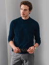COMOBOCA TEAL 100% Cashmere Men's Mock Neck Knit Sweater