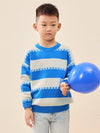 COMOBOCA 100% Wool Kids' Striped Nordic Pattern Knit Sweater