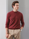 COMOBOCA BURGUNDY 100% Cashmere Men's Mock Neck Knit Sweater