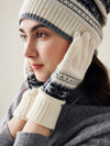 COMOBOCA 100% Cashmere Soft Knit Gloves with Nordic Design