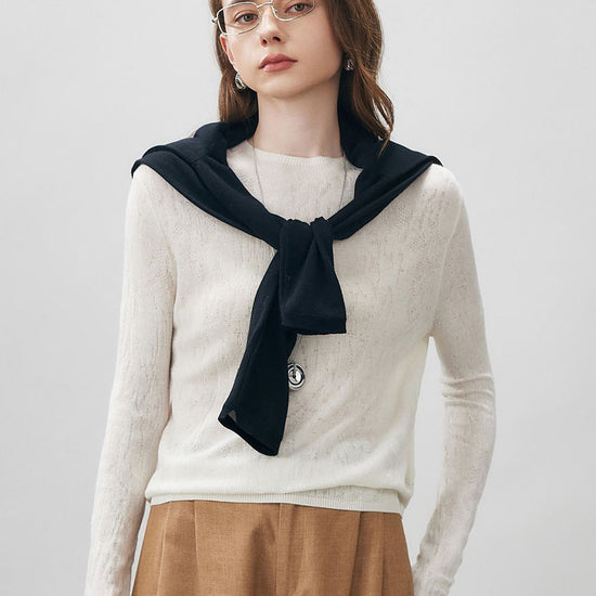 COMOBOCA Cloudy Women's Round Neck Knit Sweater