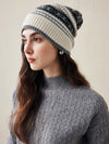 COMOBOCA 100% Cashmere Women's Nordic Knit Beanie