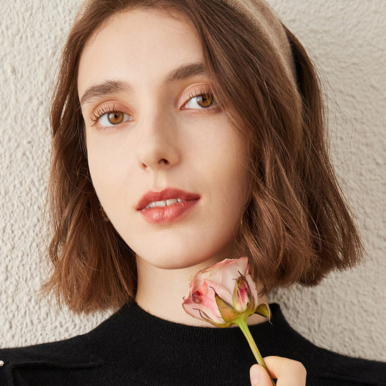 COMOBOCA 100% Cashmere Cozy Knitted Twist Headband