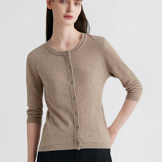 COMOBOCA 100% Cashmere Women's Round Neck Sweater