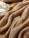 COMOBOCA 100% Cashmere Fringe Herringbone Scarf