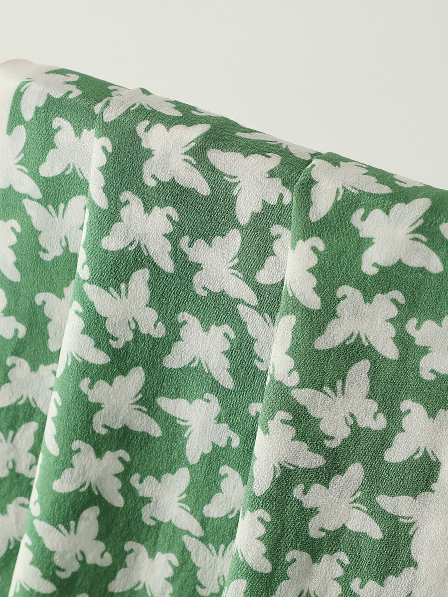 COMOBOCA 100% Mulberry Silk Women's Butterfly Print Scarf