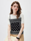 COMOBOCA Women's 2-in-1 Bandana Print Knit Top