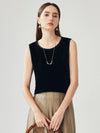 COMOBOCA Black 100% Mulberry Silk Women's Sleek Tank Top
