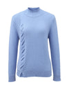 COMOBOCA 100% Cashmere Women's Ribbed Cable Knit Sweater