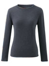 COMOBOCA VOLCANIC GREY 100% Cashmere Women's Sweater with Built-in Collar