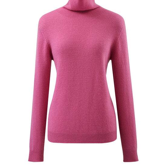 COMOBOCA 100% Wool Women's Ribbed Turtleneck Sweater