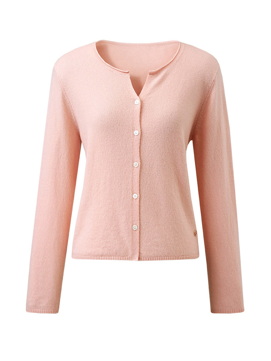 COMOBOCA 100% Wool Women's V-Neck Button Up Cardigan