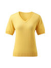 COMOBOCA Women's Lyocell V-Neck Ribbed Knit T-Shirt