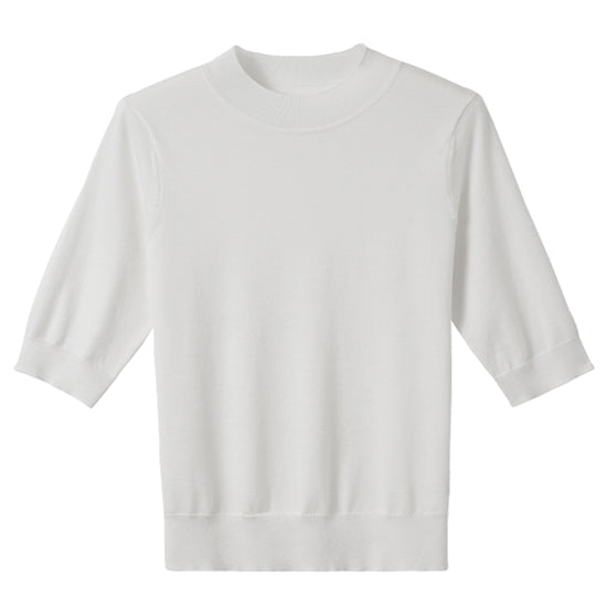 COMOBOCA Women's Short Sleeve Mock Neck Knit Sweater