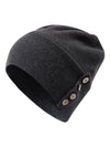 COMOBOCA 100% Cashmere Women's Button Decorated Knit Beanie