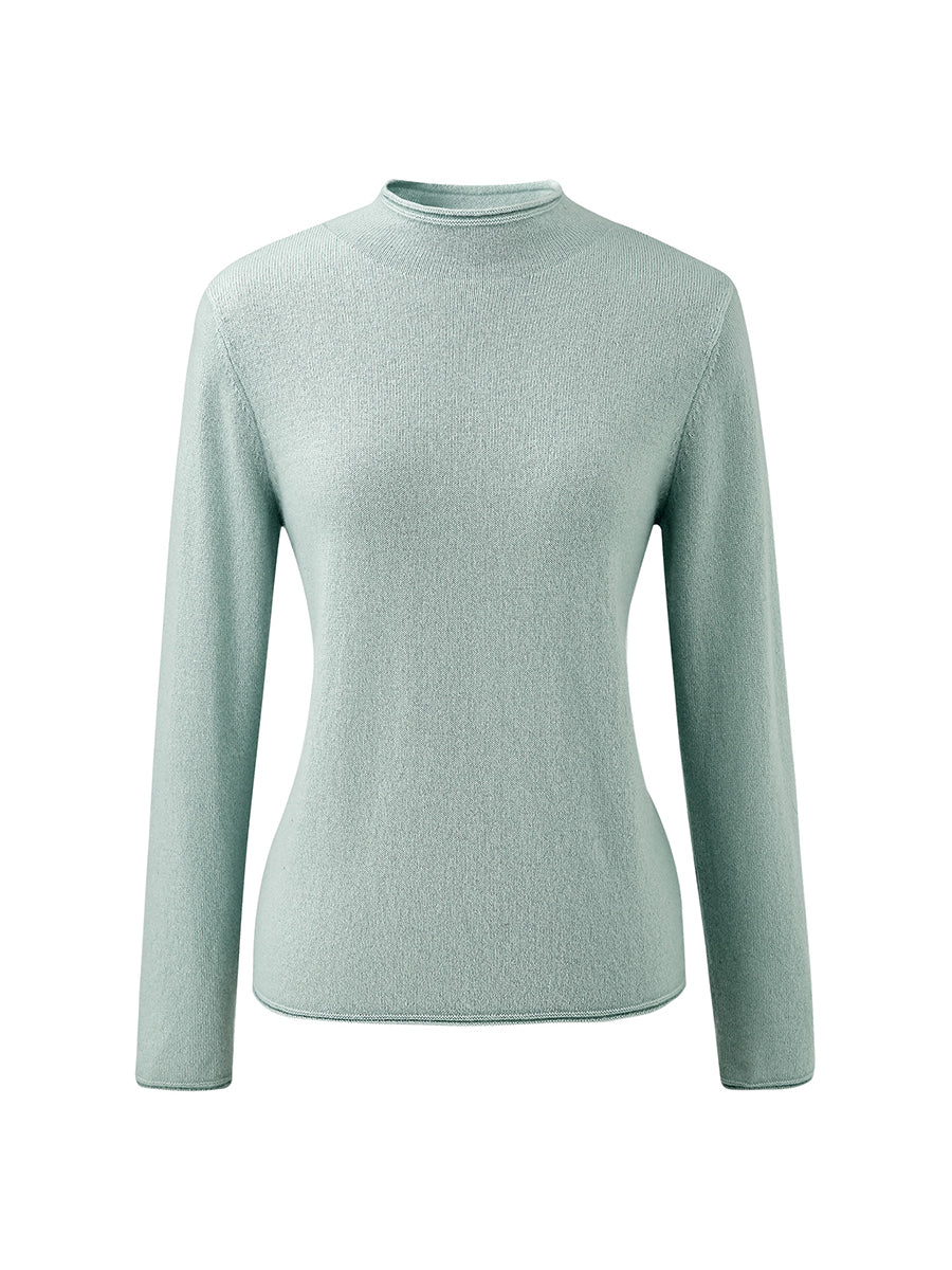 COMOBOCA 100% Cashmere Women's Round Neck Knit sweater