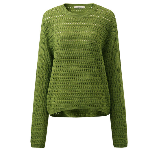 COMOBOCA 100% Wool Women's Soft Knit Lace Sweater