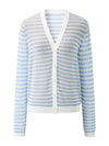 COMOBOCA Women's Striped Ribbed Cardigan