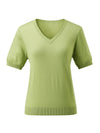 COMOBOCA Women's V-Neck Knit T-Shirt